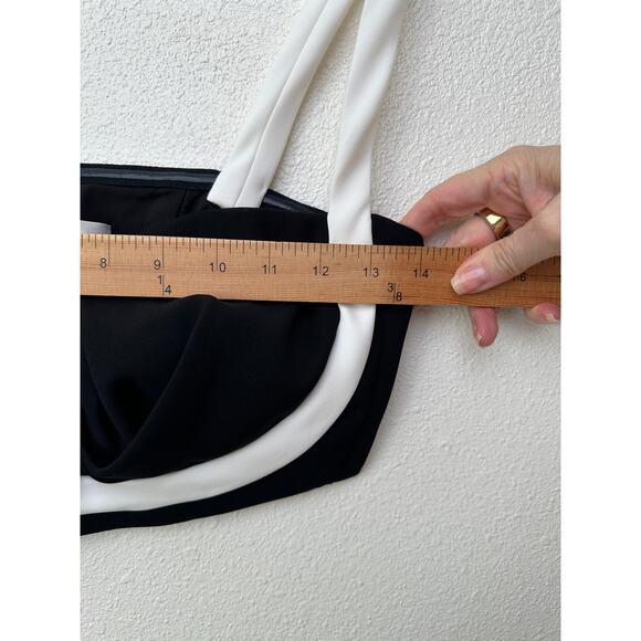 Mônot Black White Contrast Bustier Bra Crop Top Women’s Size 6 - Picture 13 of 16